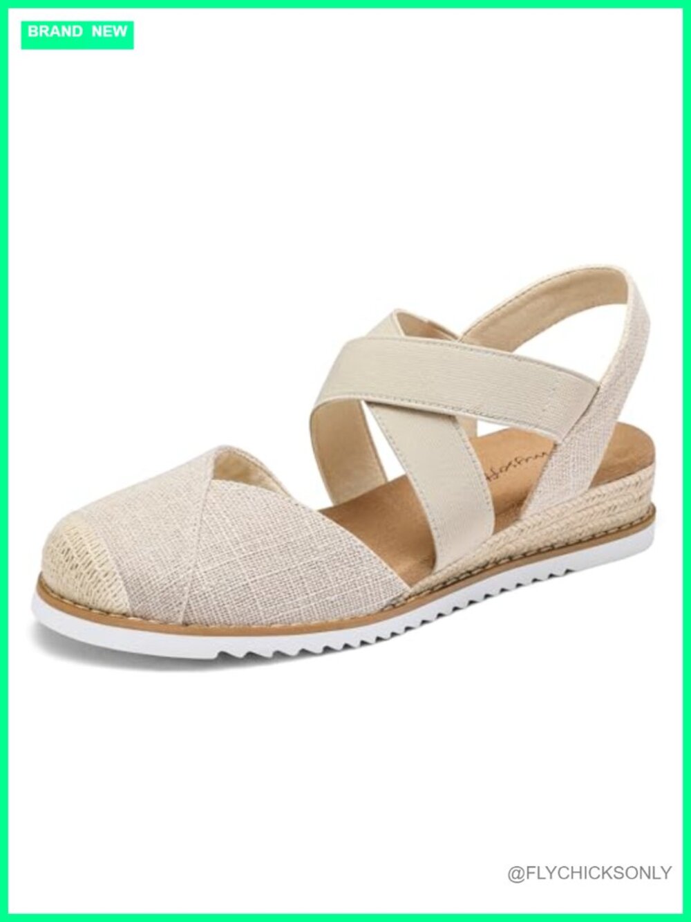 Womens Wedge Sandals Low Heel Closed Toe Espadrille Slip On Comfort
